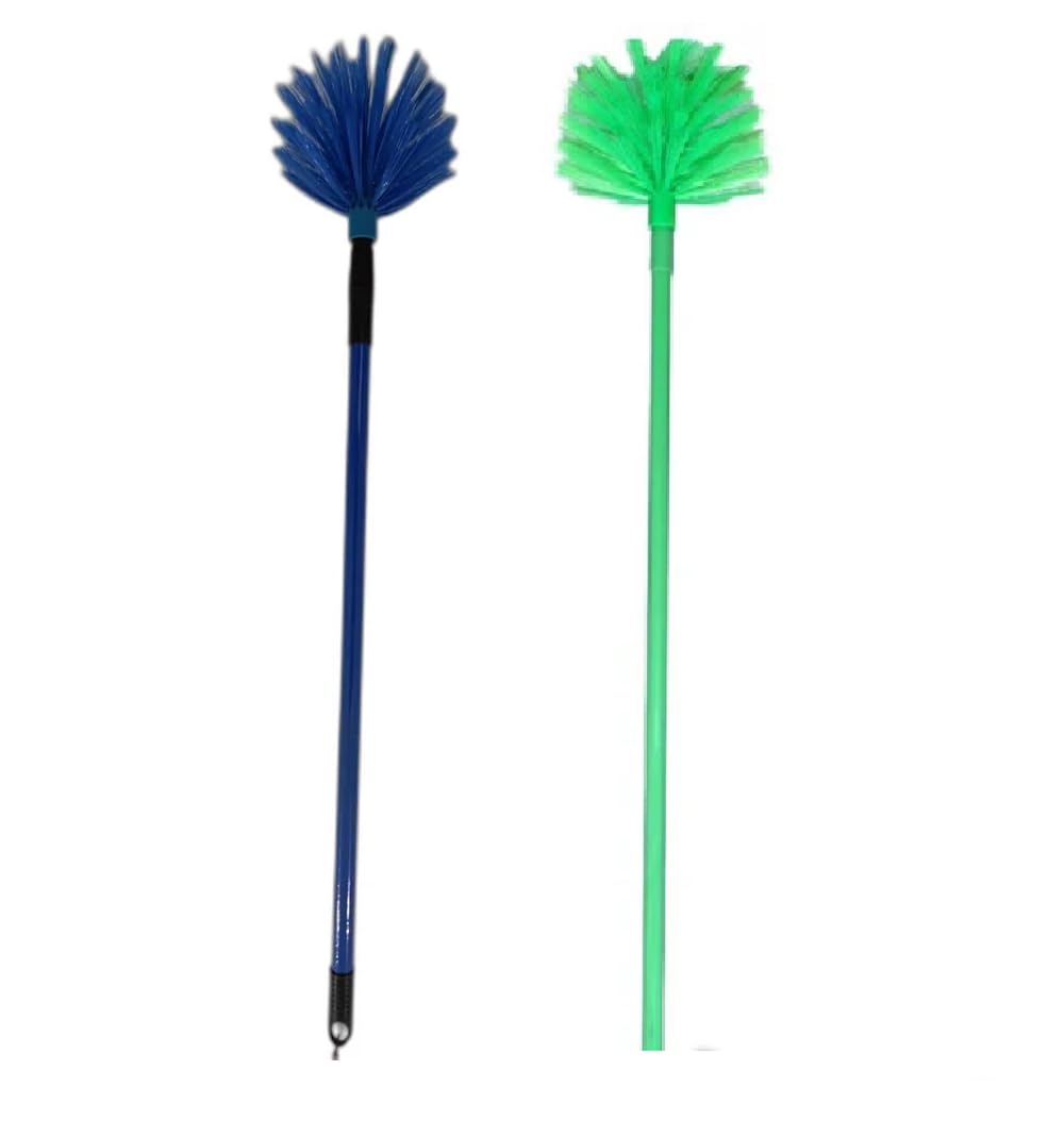 QinPin Lightweight Telescopic Jala Cleaning Brush 5 Feet Adjustable Handle for Cleaning Ceiling Fans Walls Corners and Dust Removal Pack of 2-image-16