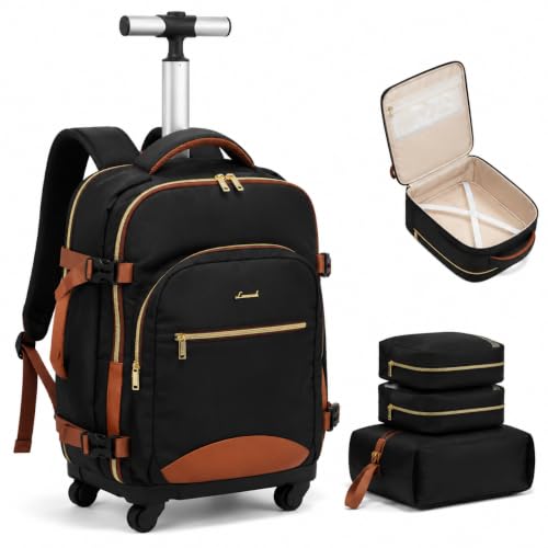 Image of LOVEVOOK Rolling Backpack with Wheels, Carry On Luggage for Women