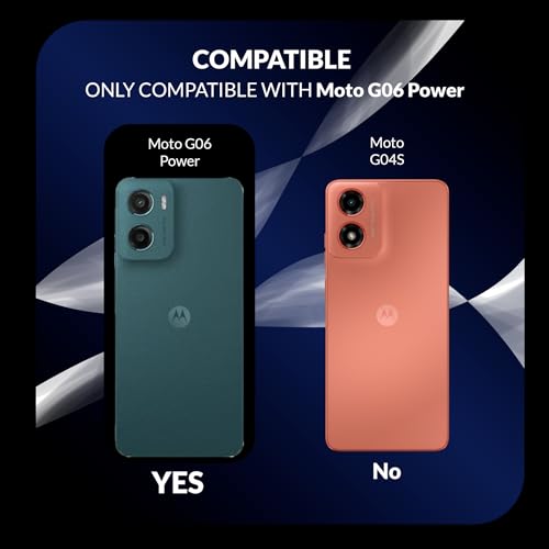 Image of Back Cover Case + Screen Protector for Motorola Moto G06 Power, Dual-Layer Hybrid Protection, 9H Tempered Glass Screen Guard, Transparent & Black