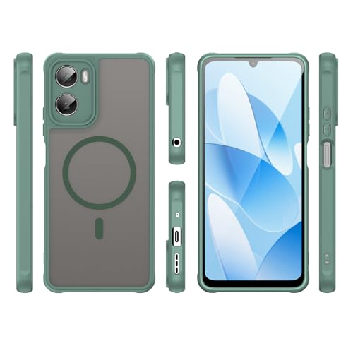 Image of Compatible with Motorola Moto G06 Power Case Cover,Compatible with MagSafe,Anti-Fall,Compatible with Motorola Moto G06 XT2535-1 XT2535-2 XT2535-14 Cell Protective Phone Case Green