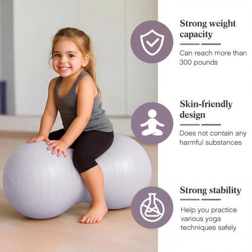 Image of Jexine Peanut Ball Set for Kids Yoga Balance Exercise Ball for Pregnancy & Home Gym, Includes 1 Pump & Different Size Options