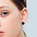Hypoallergenic Succulent Earrings 13mm 925 Sterling Silver Post Soft Ceramic Resin Handmade Stud Earrings for Women Sensitive Ears - Black