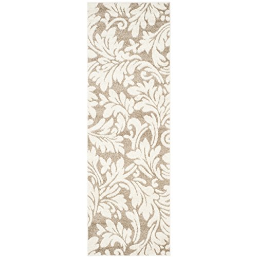 Safavieh Amherst Collection 2'3" X 11' Wheat / Beige Amt425S Floral Non-Shedding Living Room Bedroom Runner Rug #TOP21
