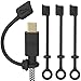 [5-Piece] Cozy USB Caps for USB C Cable - Tether/Cap Provides Dust and Oxidation Protection, Projection Adapter Cover, Protects During Travel, Portable, Designed by Cozy (Black)