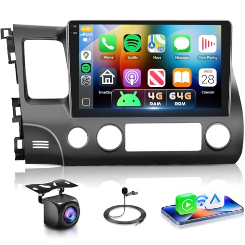 4G 64G Car Stereo for Honda Civic 2006 2007 2008 2009 2010 2011 Radio, 10.1' IPS Touch Screen 36EQ...