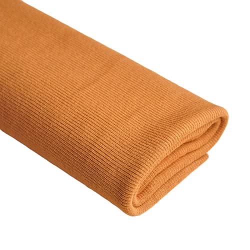TinaKim Rib Knit Fabric,Waistbands Collar Cuffs Trim Material (Camel, 43x8in)