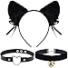 DoDuo Orecchie da Gatto Cerchio per Capelli, Catwoman Cosplay Kit Travestimento Gatto per Costume Giochi Addio al Nubilato Compleanno Festa