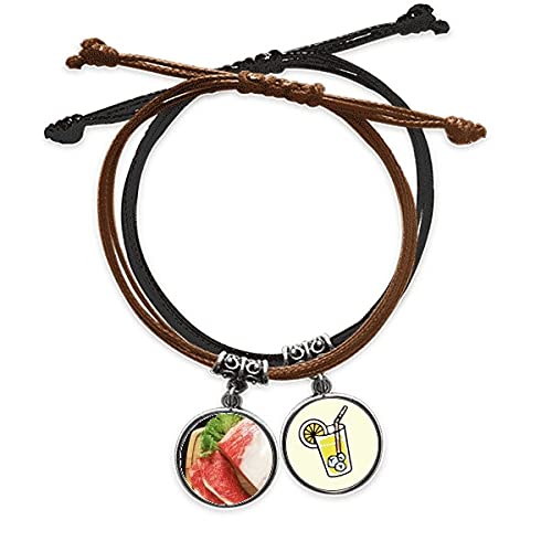 Chaîne main viande d'agneau cru bracelet cuir haut de gamme