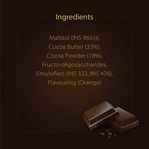 Image of Sugar Free D'lite Zesty Orange Flavour Dark Chocolate Bar, 80 grams (Pack of 8)