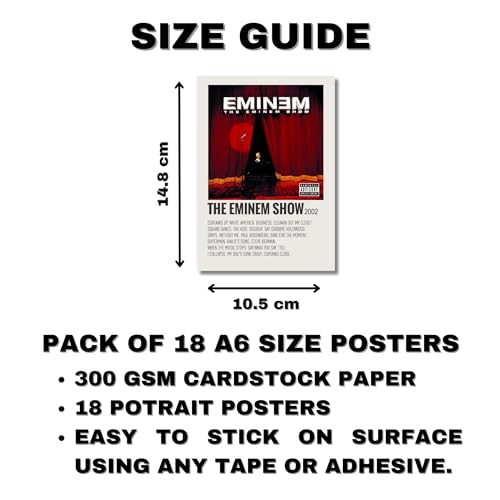 Image of Hip-Hop Song Posters Pack of 18 (14.8 x 10.5 cm) 300 GSM | Minimalist Poster Set | Room Decor | Pinterest Wall Posters | Aesthetic Collage Kit | Wall Prints