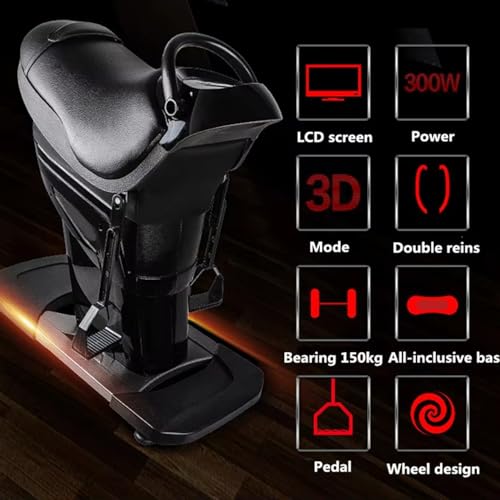 Image of Electric Horse Riding Machine - Home Fitness Equipment for Body Slimming & Muscle Toning, 20 Speed Settings + 3 Intensity Levels, Vibrating Workout Machine, Grey
