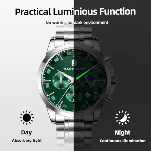 Image of BENYAR Men's Watches Waterproof Sport Military Watch for Men Multifunction Chronograph Black Fashion Quartz Wristwatches Calendar with Leather Strap