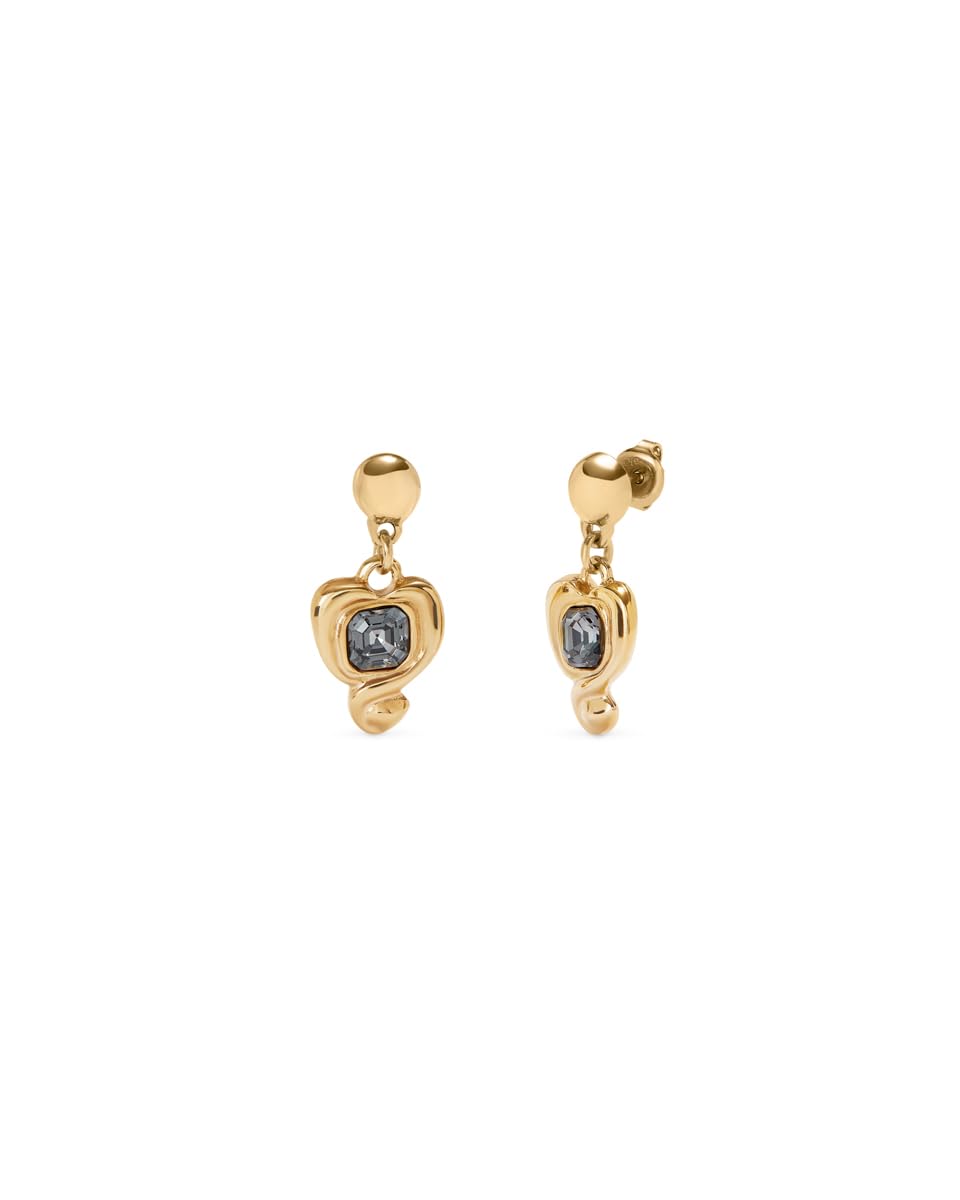 UNO DE 50 | Orecchini | Lega di metalli | Placcati in argento sterling | Con cuore | Cristallo rosa | Gioiello artigianale | Made in Italy, Talla única, Oro, Senza pietra preziosa