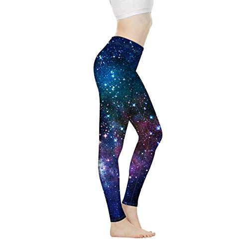 Biyejit Pantalon de yoga taille haute pour femme - Leggings d'entraînement pour femme, Galaxy Stars, XXL