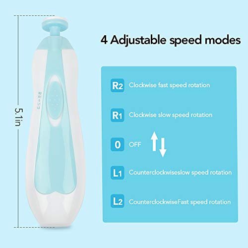 Bumblebee Baby Nail Trimmer, Upgraded Electric Baby Nail Clipper, Baby Nail File With Led Light For Newborn Toddler & Kids Toes And Fingernails - Care, Polish & Trim #TOP4