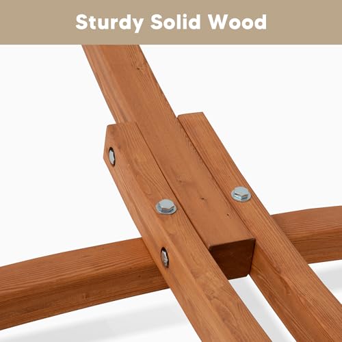 Image of SUNCREAT Freestanding Hammock with 10 ft Wooden Stand Included, Coffee