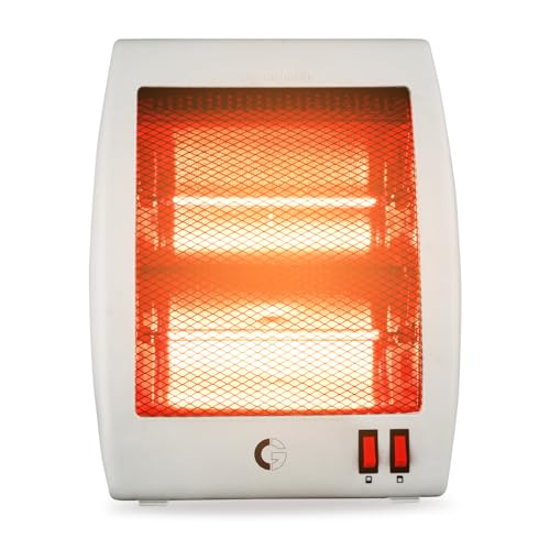 CG Revanta 2H 800W Halogen Room Heater | All New Red Halogen | 2 Heat Settings | Tip Over Safety Switch | Noiseless Operation | Ideal for Rooms up to 150 sqft | Grey