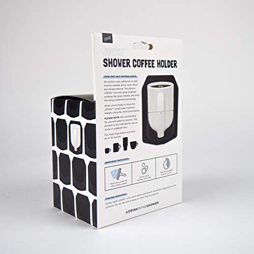 30 Watt JOESKI | Portable Shower Coffee Cup Holder | Holds Coffee or Cocktails | Patented Silicone Drink Holders Grips Any Shiny Bath Surface | Gift for a Beverage Lover