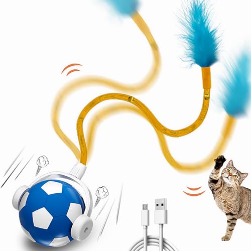 The Speedy Tail Interactive Cat Toy Ball – USB Rechargeable, Irregular Moving Toy, 3 Play Modes, Automatic Moving Cat Ball, Quiet & Durable Design for Indoor Cats on Any Floor