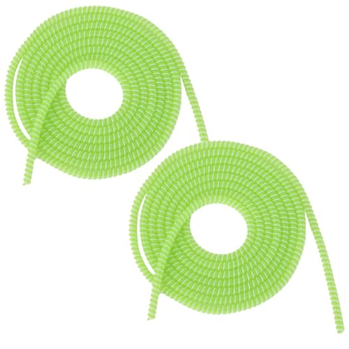 Image of J'TTON Spiral Triple Color (2 Pcs) 1.4 Meters Each-Full Size Cable Cord Charger Protector Saver Winder for iPhone & Android Charging Cables (Green)
