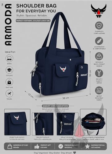 Image of ARMODA Double Pockets Glamour: Stylish Shoulder Bag for Ladies
