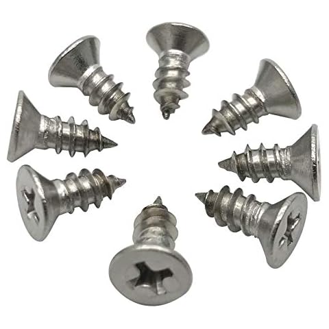 5 x 12mm Screw, Flat Head, Phillips Drive, Self Drilling, 304 Stainless Steel Drywall Wood Screws 100Pcs Cover