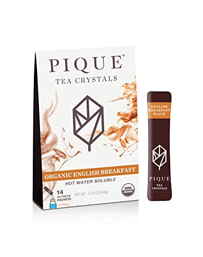 Pique Tea Organic English Breakfast Black Tea Crystals - Immune Support, Gut Health, Fasting - 14 Single Serve Sticks (Pack of 1)