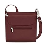 Travelon Women’s Anti-theft Classic Mini Shoulder Bag Sling Tote, Wine