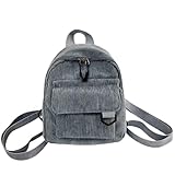 Mochila feminina de veludo cotelê, pequena mochila de veludo cotelê, mochila casual para o dia, Cor 1, Large, Simplicidade