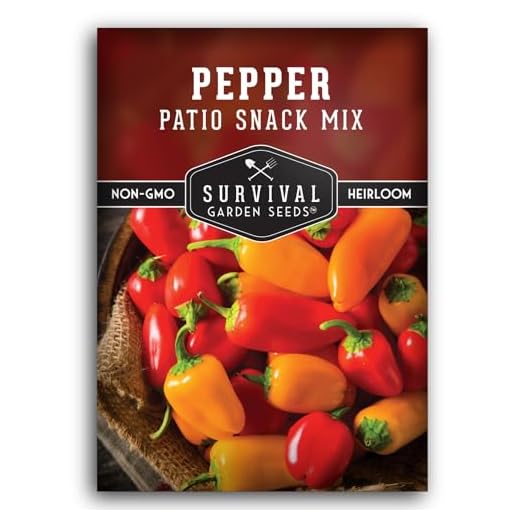 Patio Snack Mix Mini Sweet Pepper Seeds for Planting | Compact Lunchbox-Style Heirloom Variety – Non-GMO Container Garden Peppers – Survival Garden Seeds (1 Pack)