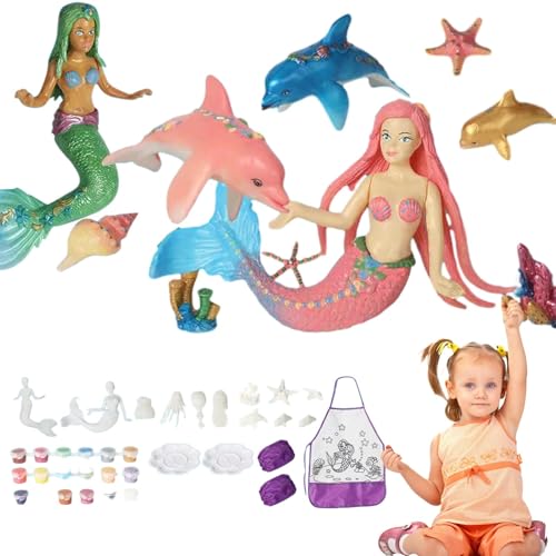 Juego de pintura de juguete de , figuras de para pintar, estatua de juguete de para colorear, estatua de animales marinos, accesorios de arte para la enseñanza de arte para