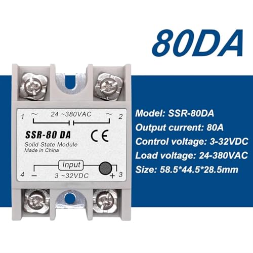 SSR 80DA relais statique monophasé contrôle AC DC pour boîtier électronique et automatisme - 3