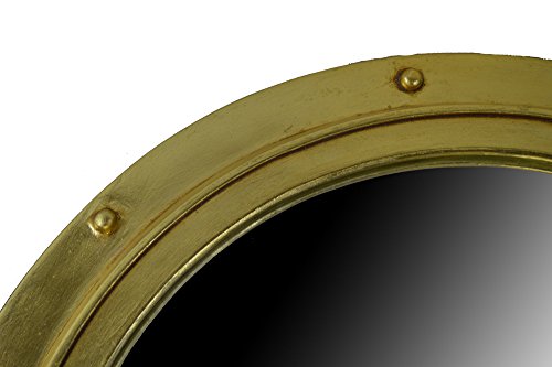 Nautical Tropical Imports Porthole Replica Mirror Wall Mount Gold Leaf Finish 24 Inch Diameter - Image 3