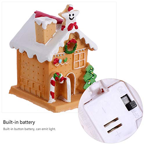 Casinha de gengibre de Natal BesPORTBLE com luz LED Resina na Vila da Neve Casas Iluminadas de Natal