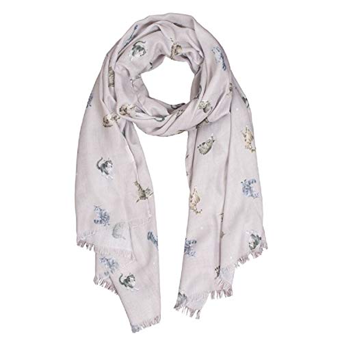 Wrendale Designs by Hannah Dale - Glamour Puss Lightweight Cat Scarf - 70cm by 190cm