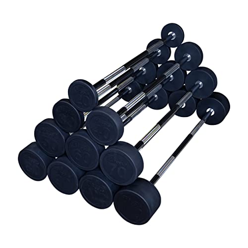 Body-Solid (SBB40) Rubber Coated Fixed Weights Straight Barbell - Weighted Bar for Weightlifting Exercise, Bodybuilding, Strength Training, Squat Rack & Bench Press, 40lb