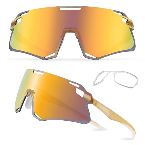 Image of ROCKBROS Cycling Glasses Sports Sunglasses with Anti Blue Lenses Men Cycling Glasses MTB Biking Sunglasses, Medium