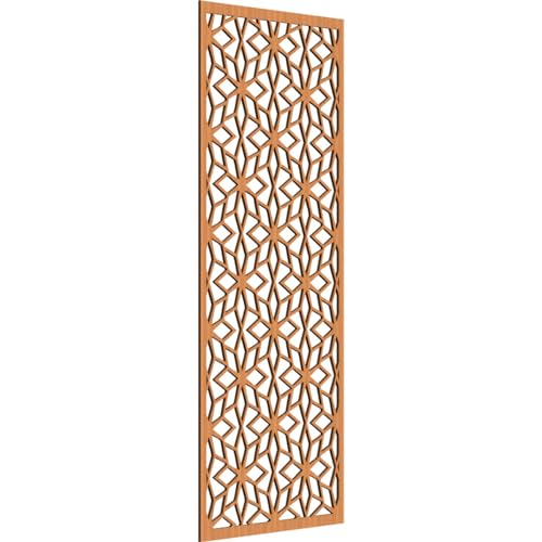 Image of 29 3 /8 inchW x 74 3 /8 inchH x 3 /8 inchT Lake Decorative Fretwork Wood Wall Panels, Cherry