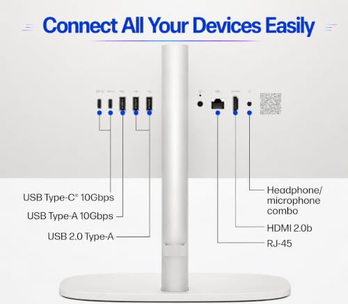 Image of HP OmniStudio 24 inch Full HD All-in-One Desktop Computer | Intel Quad-Core CPU | 16GB DDR5 RAM, 128GB UFS Storage | WiFi 6, Bluetooth 5.4, Keyboard & Mouse, Windows 11