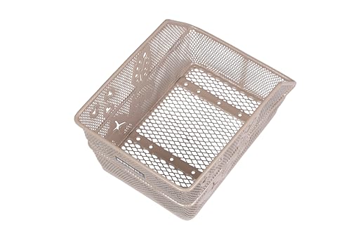 Basil Cento Flower Kinder-Fahrradkorb – Hinterrad – Fest Montierbar – 31×21×9 cm – Stabiler Stahlkorb – Metallfarbig