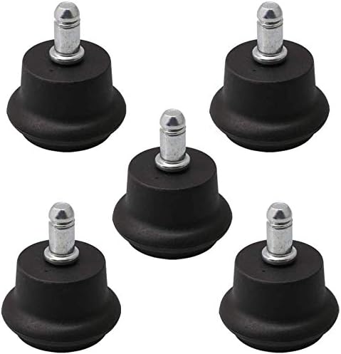 5PCS Low Profile Bell Glides Replacement Office Desk Chair or Stool Swivel Caster Wheels,Easy Conversion from Wheeled Casters to Stationary Feet to Protect Wood or Hardwood Floor