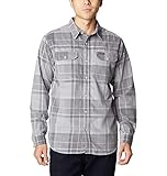 Columbia Men's Flare Gun Utility Long Sleeve Shirt, Shark Mod Tartan Cord, Medium