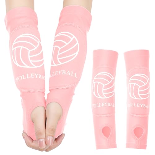 Shappy 2 Pcs Volleyball Arm Sleeves Forearm Sleeves Volleyball Arm Pads for Boys Girls Teen Youth Wrist Guard (Pink,Large) - 8