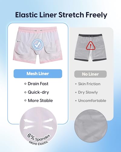 Image of MaaMgic Mens Slim Fit Quick Dry Short Swim Trunks with Mesh Lining