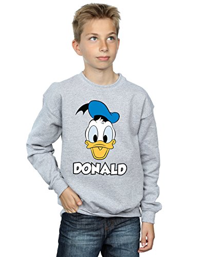 Disney Boys Donald Duck Face Sweatshirt 7-8 Years Sport Grey
