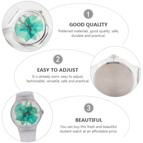 Reloj de pulsera transparente de cuarzo unisex para estudiantes 6