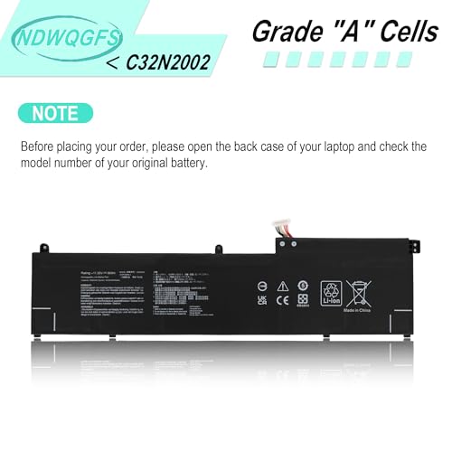 Image of C32N2002 Laptop Battery for Asus ZenBook Pro 15 UX535 UX535LI & ZenBook Flip 15 UX564EH UX564PH Seriesc 32n2022 Battery Replacement Compatible with 0B200-03770000, 3ICP7 /54 /64-2