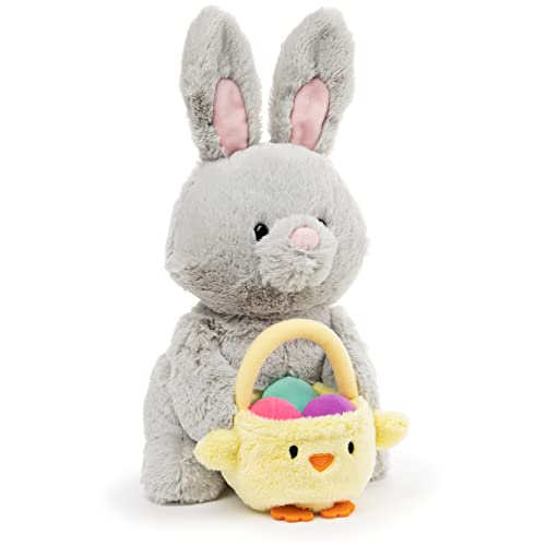 Gund Amazon Exclusive Easter Bunny With Basket, Easter Stuffed Animal For Ages 1 And Up, Gray, 10" #TOP1