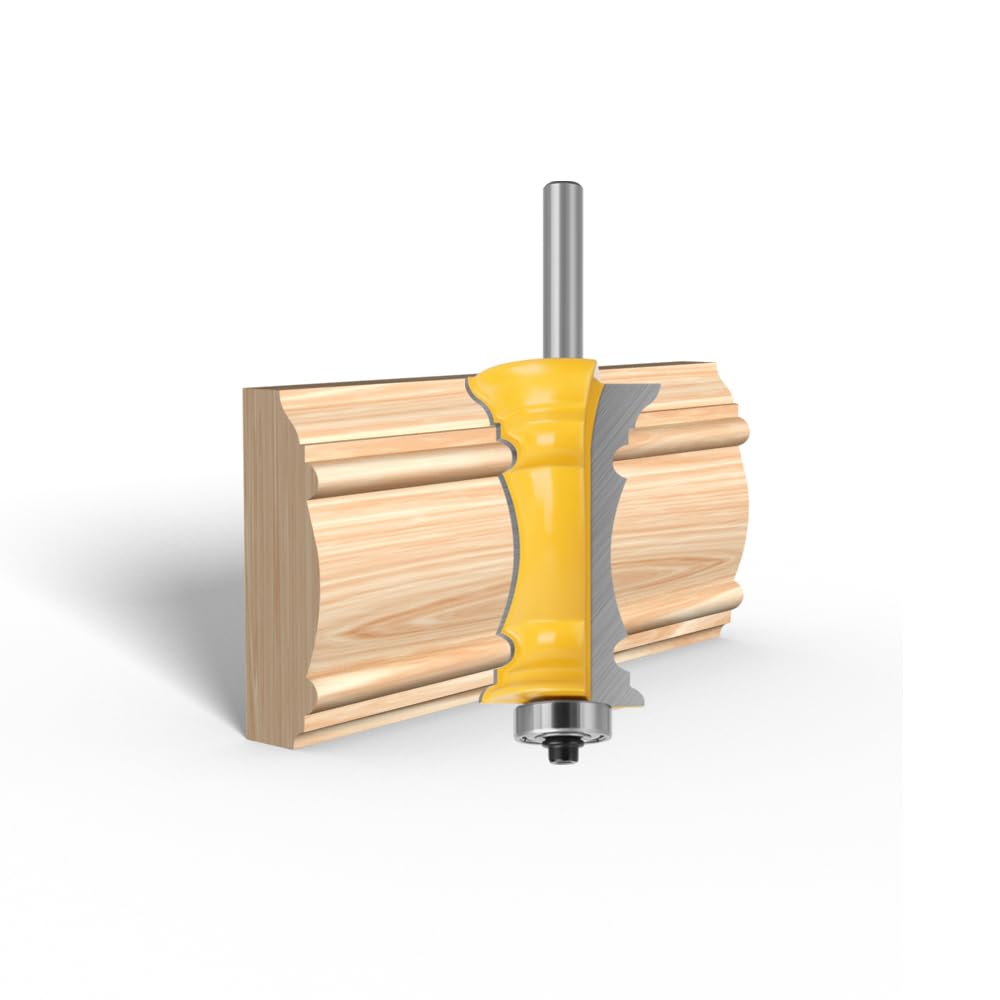 1-2 piezas de 8mm vástago ingleteado puerta cajón moldura Router Bits pasamanos línea espiga fresa for herramientas de carpintería(2pcs Set)