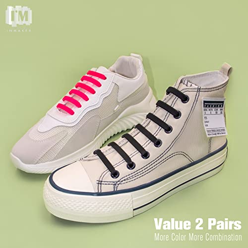 INMAKER No Tie Shoelaces, Pack of 2, Elastic Shoe Laces for Kids and Adults - Thumbnail 2